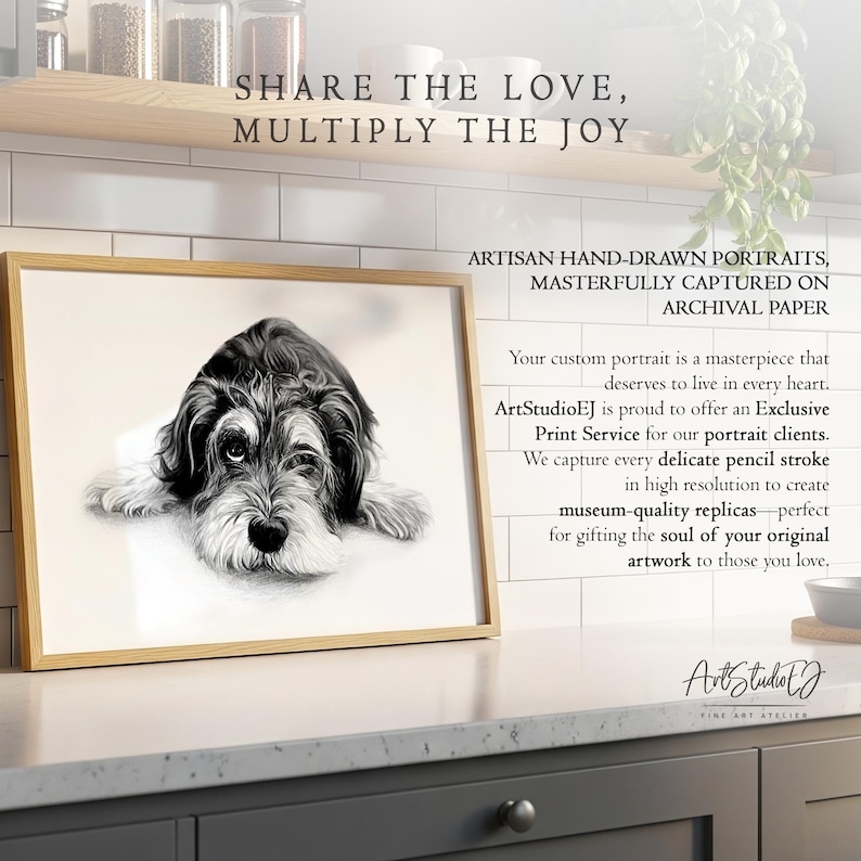 Custom Dog Drawing from Photo, Hand Drawn Dog Portrait, Personalized Pet Portrait, Dog Lover Gift Bild 15