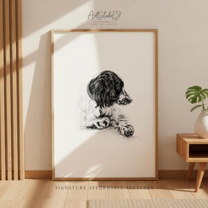 Custom Dog Sketch from Photo, German Shepherd Sketch Portrait, Simple Pet Portrait, Hand Drawn Dog Drawing image 4