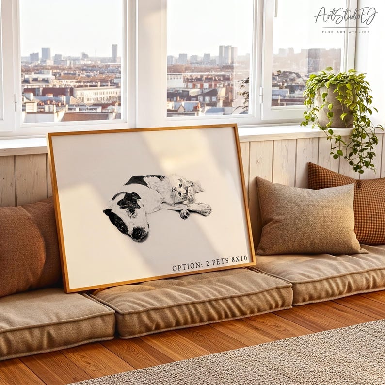 Custom Dog Sketch from Photo, German Shepherd Sketch Portrait, Simple Pet Portrait, Hand Drawn Dog Drawing image 12