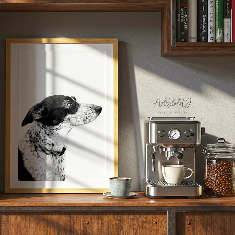Custom Dog Drawing from Photo, Hand Drawn Dog Portrait, Personalized Pet Portrait, Dog Lover Gift Bild 11