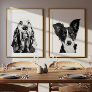 Custom Dog Drawing from Photo, Hand Drawn Dog Portrait, Personalized Pet Portrait, Dog Lover Gift Bild 9