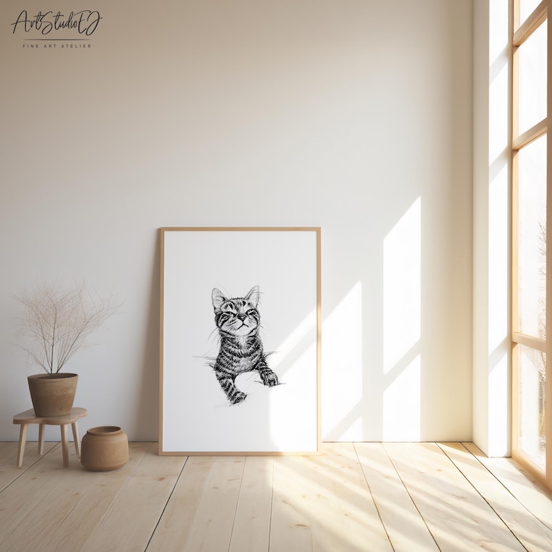 Custom Dog Sketch from Photo, German Shepherd Sketch Portrait, Simple Pet Portrait, Hand Drawn Dog Drawing image 8