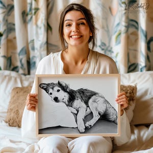 Custom Dog Drawing from Photo, Hand Drawn Dog Portrait, Personalized Pet Portrait, Dog Lover Gift Bild 6