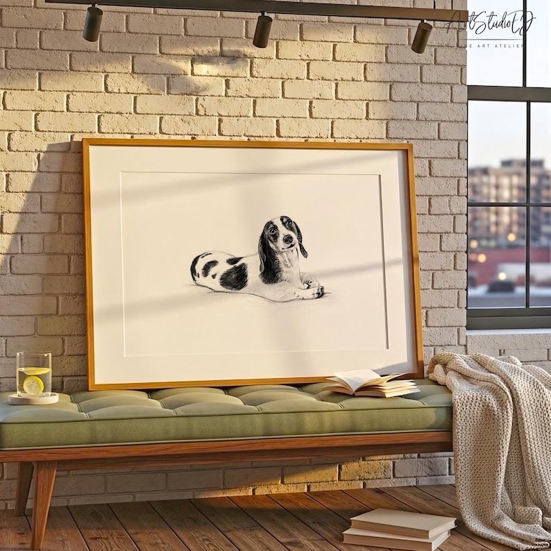 Custom Dog Sketch from Photo, German Shepherd Sketch Portrait, Simple Pet Portrait, Hand Drawn Dog Drawing image 11
