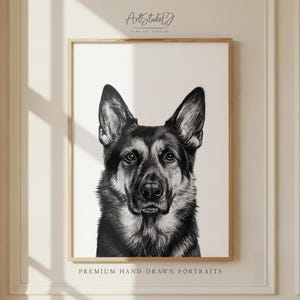 Custom Dog Drawing from Photo, Hand Drawn Dog Portrait, Personalized Pet Portrait, Dog Lover Gift Bild 4