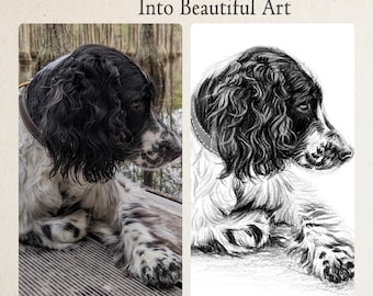 Custom Dog Sketch from Photo, Side Profile Dog Portrait, Hand Drawn Pet Sketch, Simple Dog Drawing