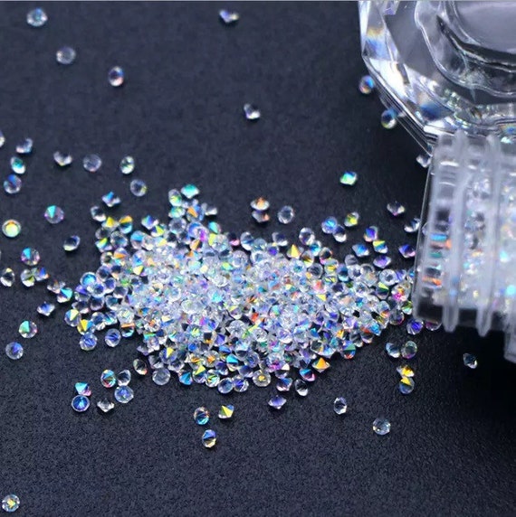 Strass à Dos Plat Non Thermocollants – Série Crystal Opal – Pour Nail Art, Maquillage DIY, Déco – 288 Pcs Violet Cristal