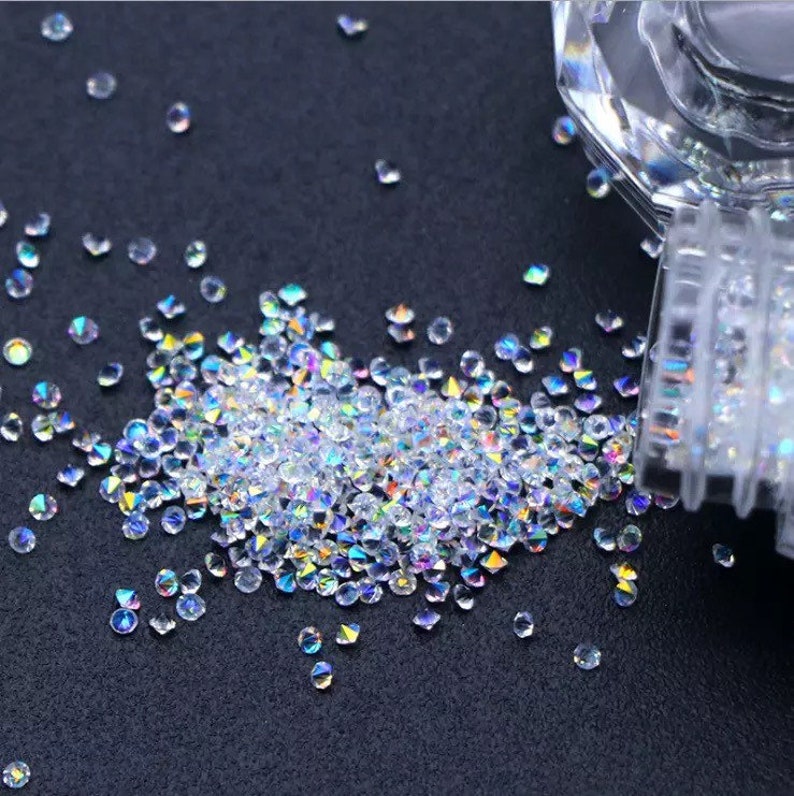 Mini Magic Rhinestone 1.1mm Crystal Pixie Nail Art Micro Zircon Mini Rhinestones 3D Tips Diy ...