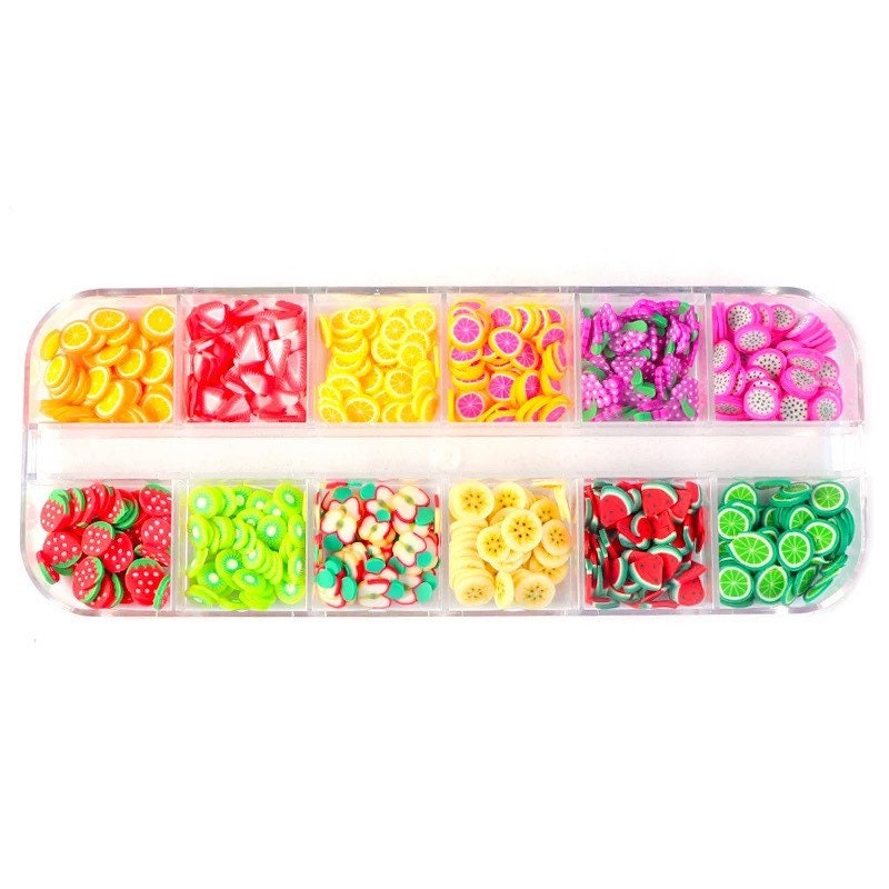 Duufin 16800 Pcs Nail Art Fruit Slices Colorful 3D Fruit Nail Slices with a  Tweezers for Art DIY, Slime Making, Craft, Decoration