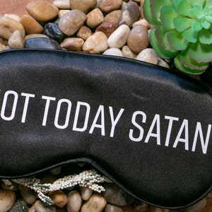 Black Not Today Satan Eyemask, Sleeping Mask, Blindfold