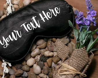 Black Custom Sleep Mask: Personalized Quote Eyemask