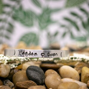Hand Stamped Custom Message Bracelet: Personalized Name Bangle