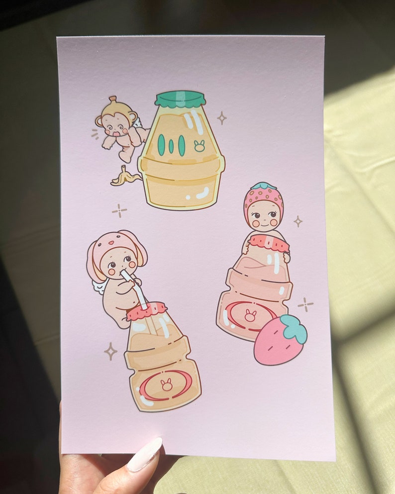 Sonny Angels With Asian Drinks Art Print Aesthetic Kawaii Illustration sonny-angels-with-asian-drinks-art-print-aesthetic-kawaii-illustration