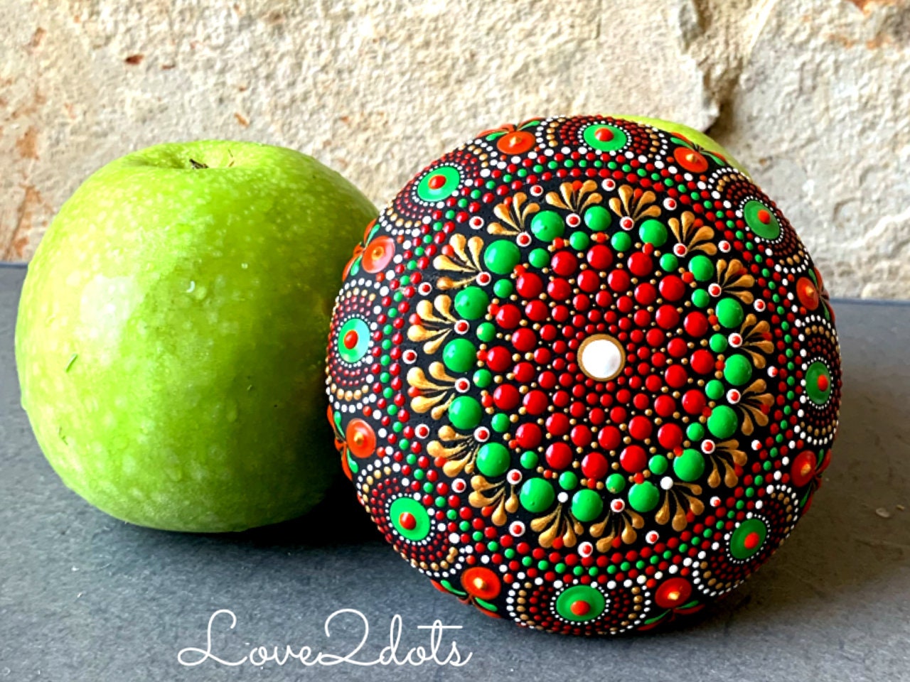 Fall Colors Mandala Stone, Meditation Rock, Gift Idea, Mandala ...