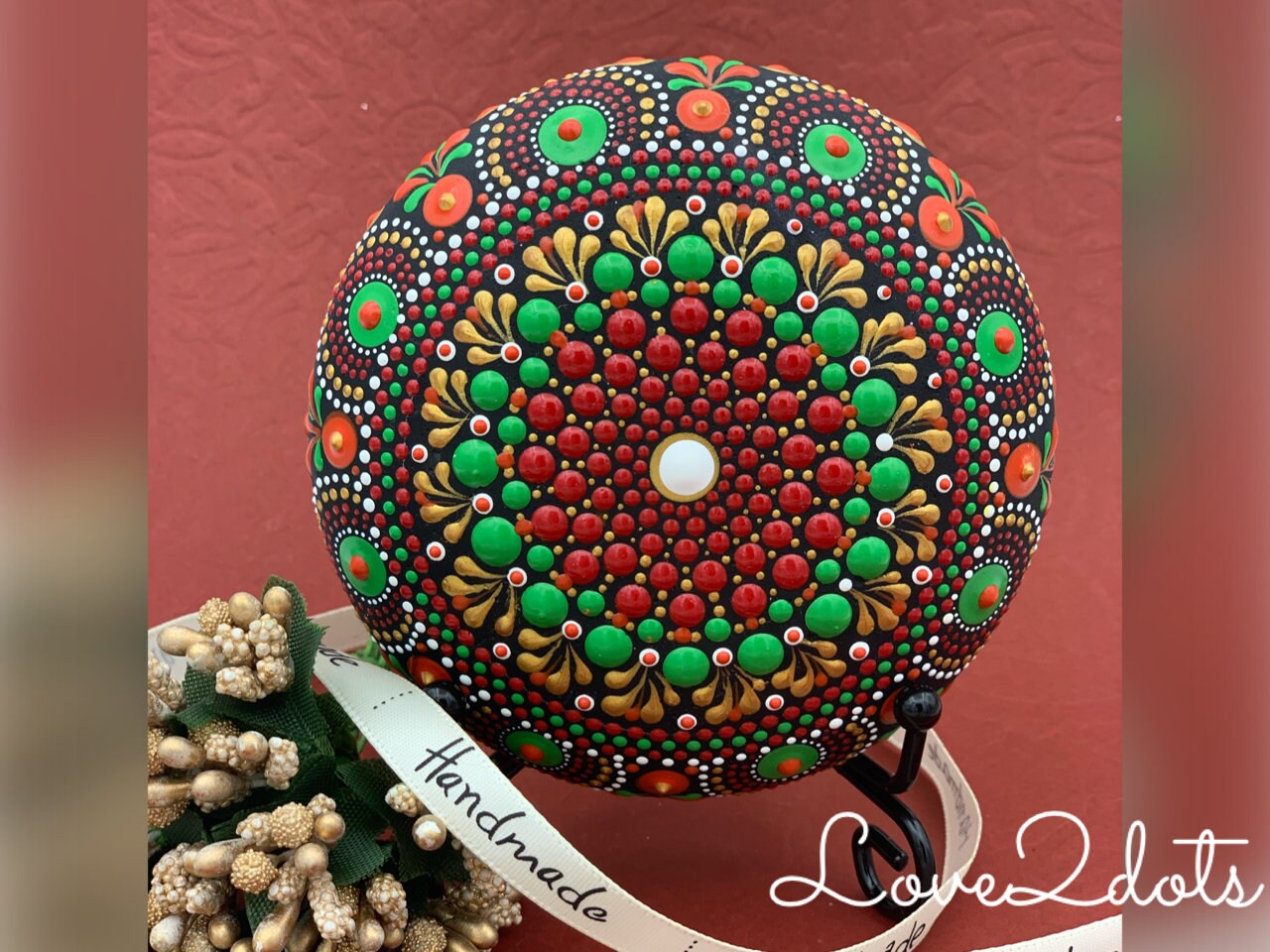 Fall Colors Mandala Stone, Meditation Rock, Gift Idea, Mandala ...