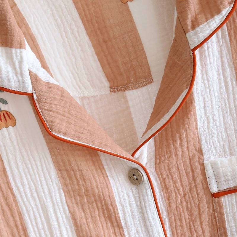 Woman Summer Cotton Pjs Set and Ladies Short Pants With Shorts Sleeves