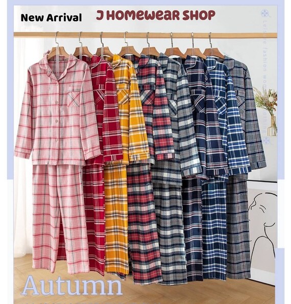 Checkered Cotton-Flannel Pajama Set