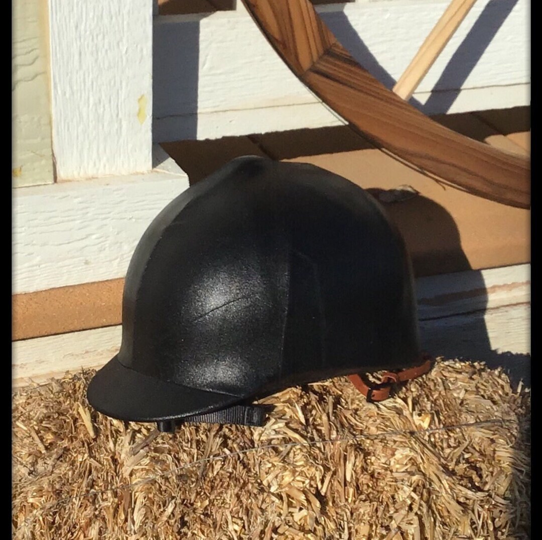 METALLIC BLACK Helmet Cover Horse Horseback Riding Jockey Tack Etsy
