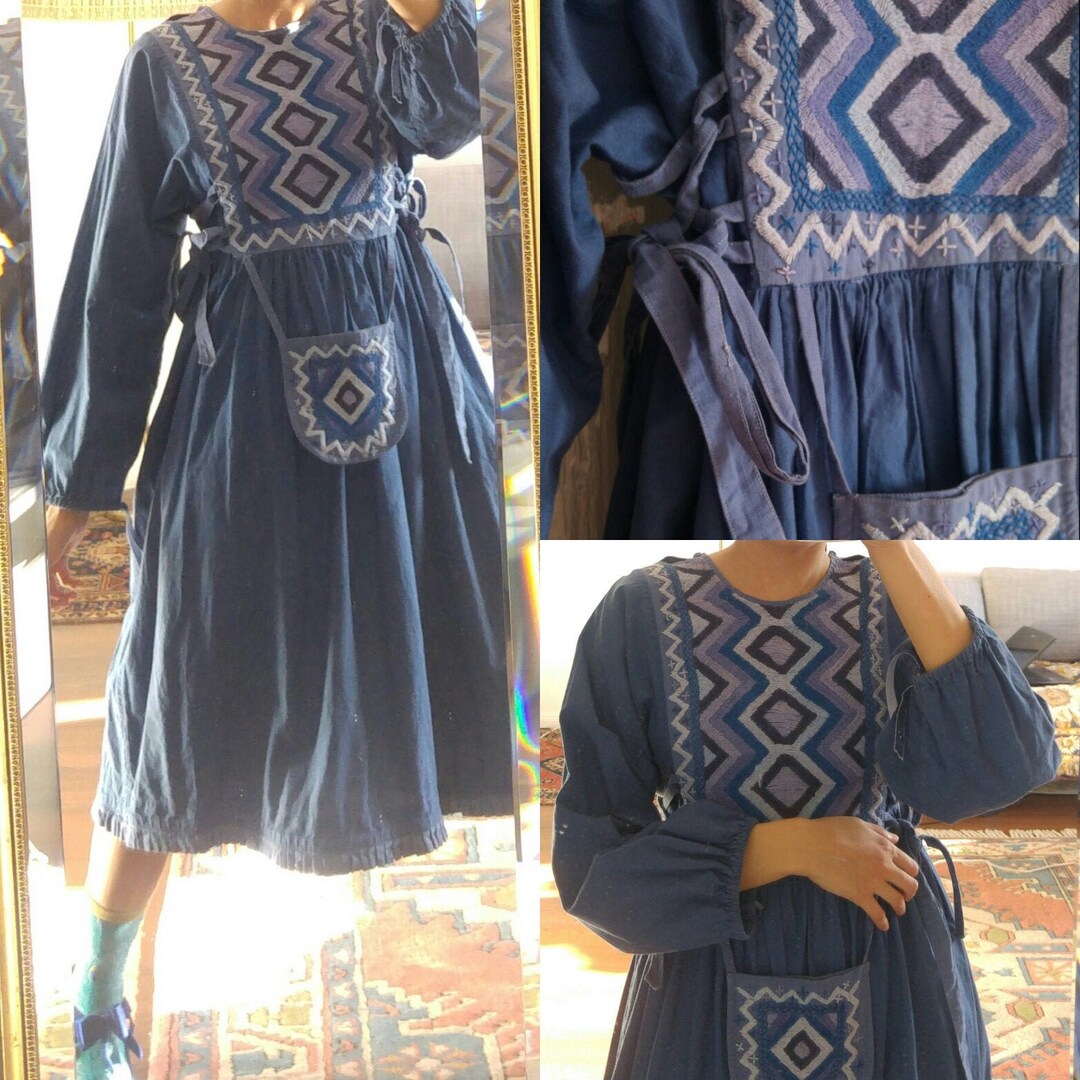 Fabulous Duo of Vintage Indian & handmade 1970's style dresses Uk10 MM005