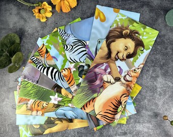 Handmade Animal Kingdom Upcycled Envelopes, Set of 10, Business Size 10