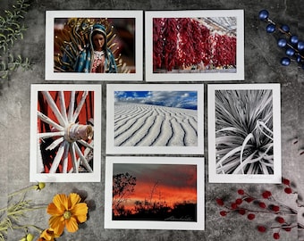 New Mexico Photo Cards, Southwest Art, Handmade Map Envelopes, Set of 6