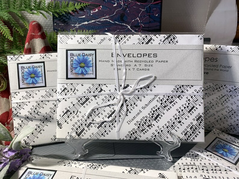 Music Envelope Pattern Recycled Sheet Music Envelopes, Upcycled Stationery, Set of 5 - Etsy