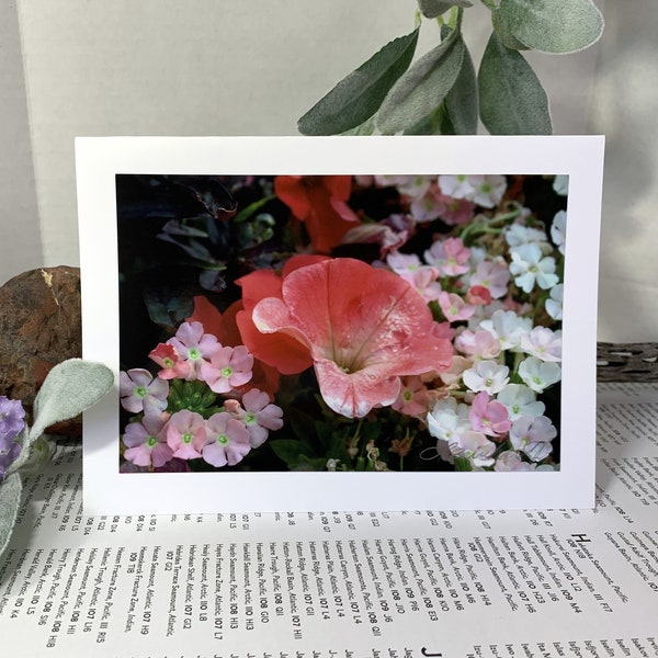 Flower Photo Greeting Cards, Colorful Mix Floral Photo Cards, Garden Lover Gift, 9 Spring Cards, Orchid Poppy Petunia, Recycled Envelope