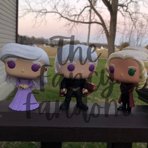 Baelon Targaryen, Alyssa Targaryen, Viserra Targaryen, Targaryens, dragons, custom funko pop, custom doll