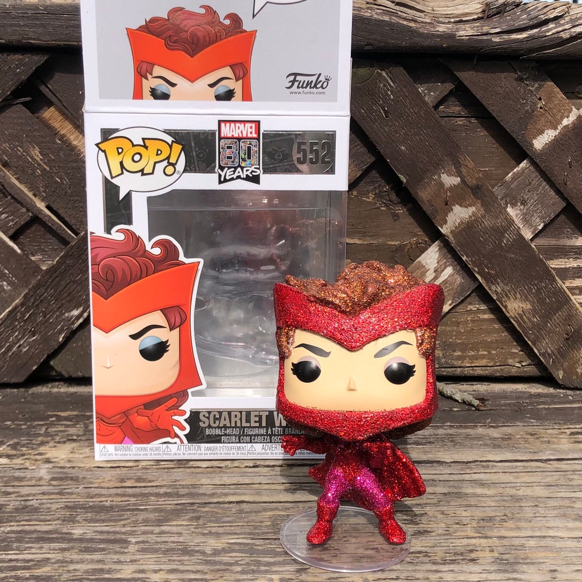 Wandavision custom Funko pop scarlet witch doll glitter pop | Etsy