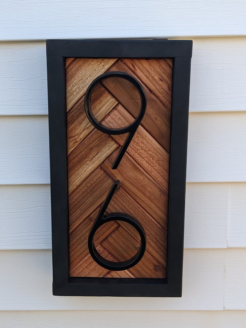 Custom Vertical Herringbone Address Sign Etsy