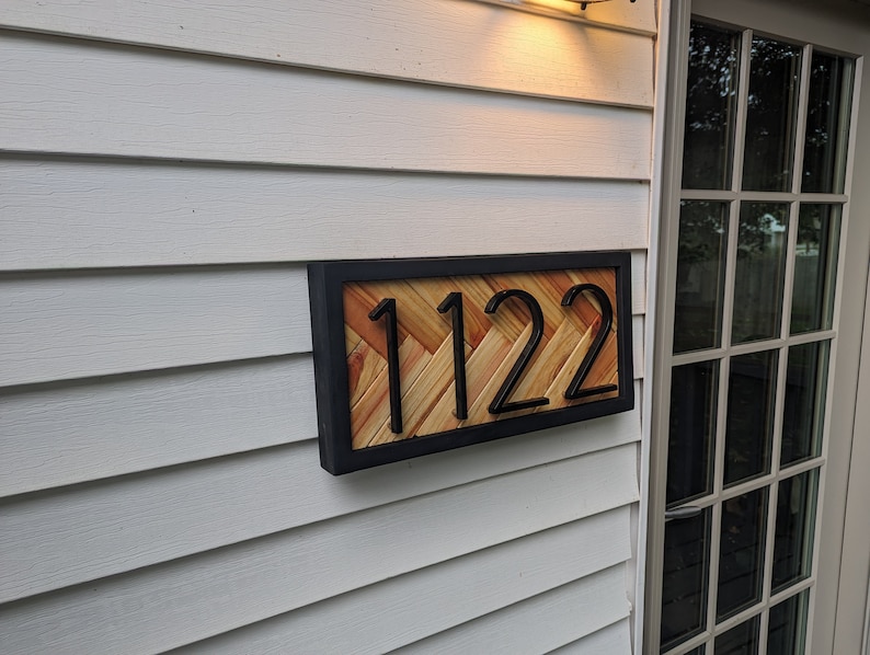 Horizontal Herringbone Address Sign Etsy