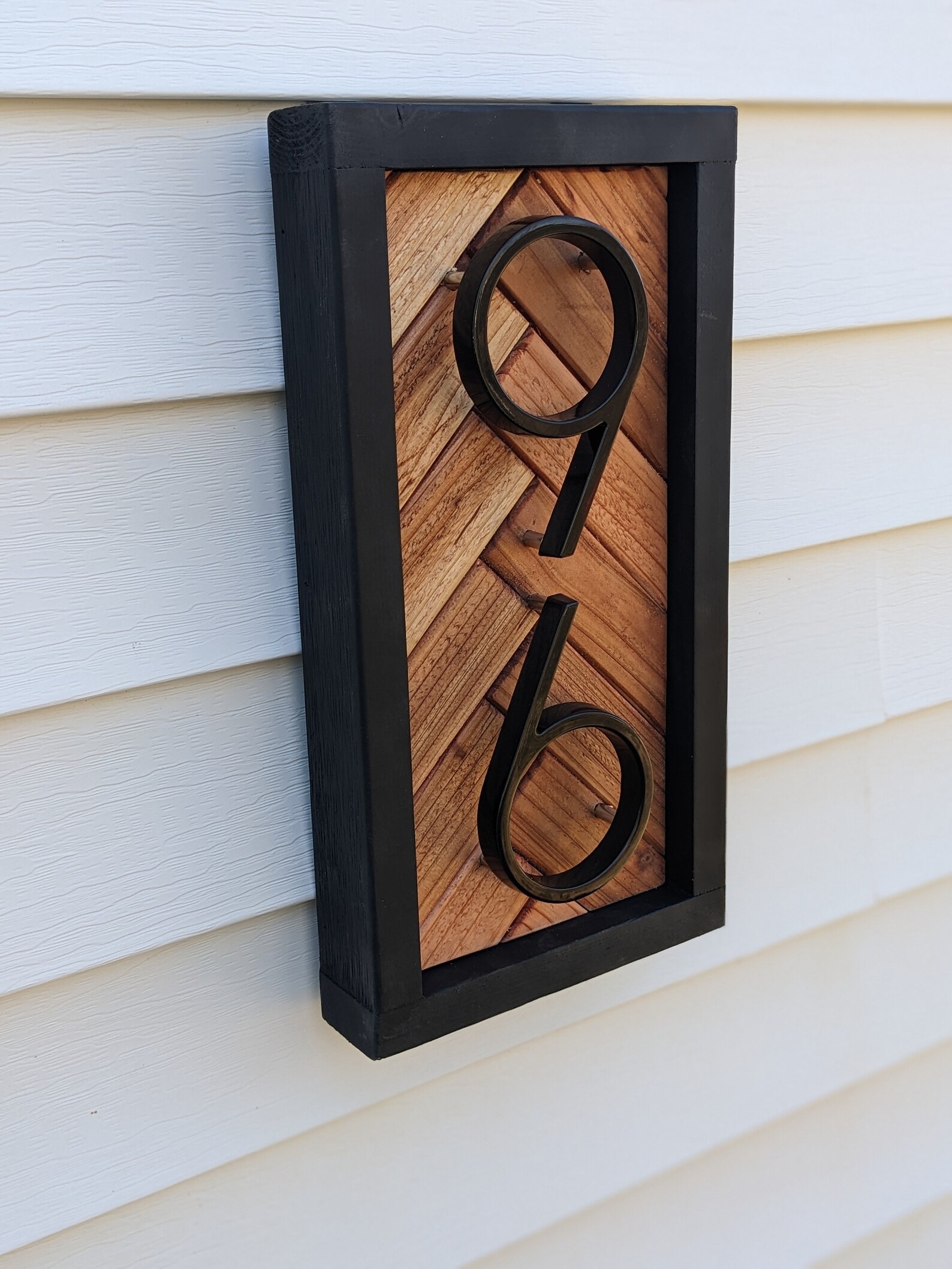 Custom Vertical Herringbone Address Sign Etsy