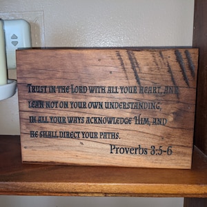 Customizable Scripture Plaque, Wooden Bible Verse Plaque, Rustic Scripture Art