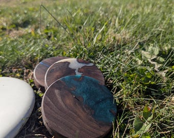 Handmade Wood And Epoxy Disc Golf Mini Marker – Resin Inlay