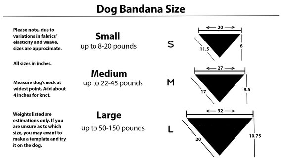 dog bandana size guide