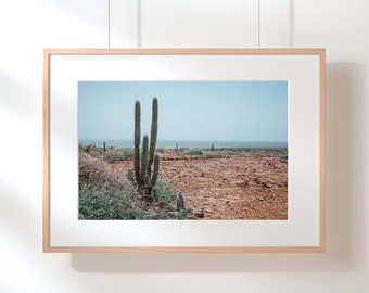 Desert Cactus Landscape / Boho Decor / Cacti Photography / Neutral Colors / Cactus Wall Art / Printable Photo / Instant Download / Print