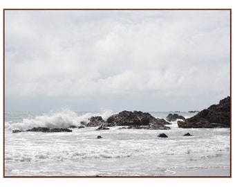 Ocean Landscape / Printable Wall Art Photography / Neutral Colors / Cloudy Beach / Wall Art / Printable Photo / Instant Download / Print