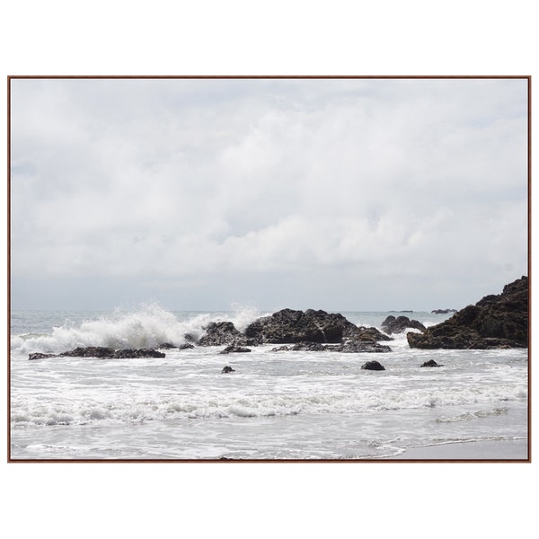 Ocean Landscape / Printable Wall Art Photography / Neutral Colors / Cloudy Beach / Wall Art / Printable Photo / Instant Download / Print