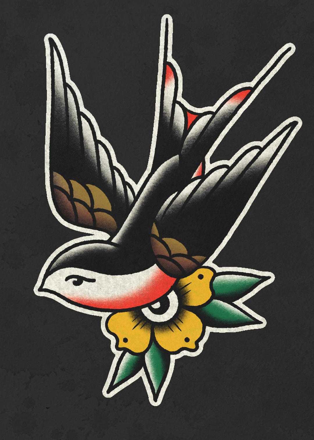 American Traditional Tattoo Flash Print - Etsy