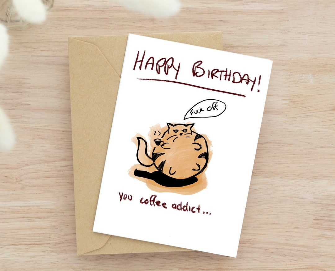 : bhiosng happy birthday card for cat lover, funny... Three Funny Cat Birthday Cards | Instant Download | 3 Options - Etsy