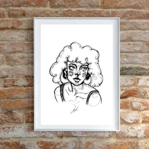 Druckbare minimalistische Eine Linie Frauen Portrait
