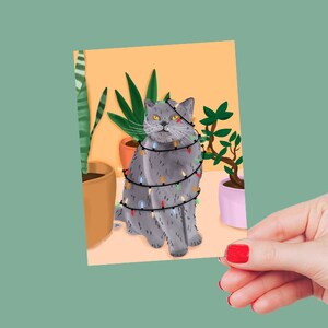 Gatto di Natale - cartolina