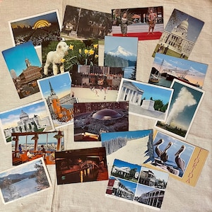 cartes postales de voyage souvenir inutilisées vintage plusieurs ensembles en groupes de 10, 15, 20
