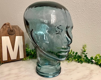 Great Pressed glass mannequin head sculpture 60/70s