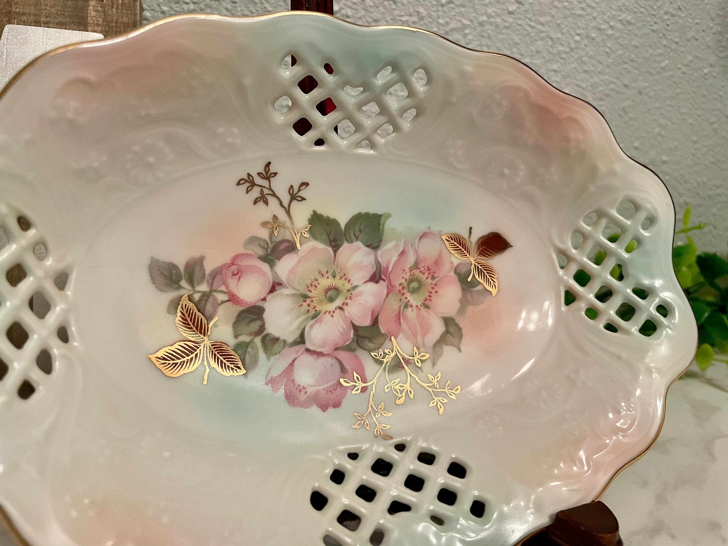 RARE Schumann Arzberg Germany Wild Rose Pierced Oval Dish - Etsy
