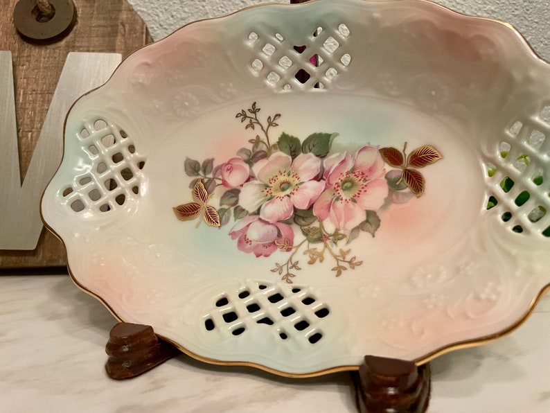 RARE Schumann Arzberg Germany Wild Rose Pierced Oval Dish - Etsy