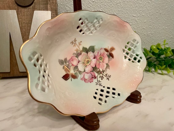 RARE Schumann Arzberg Germany Wild Rose Pierced Oval Dish - Etsy