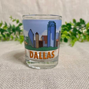 Vaso de chupito vintage de recuerdo de Dallas Texas