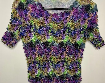 Vintage Y2K 90’s Multi-Color Popcorn/Bubble Shirt