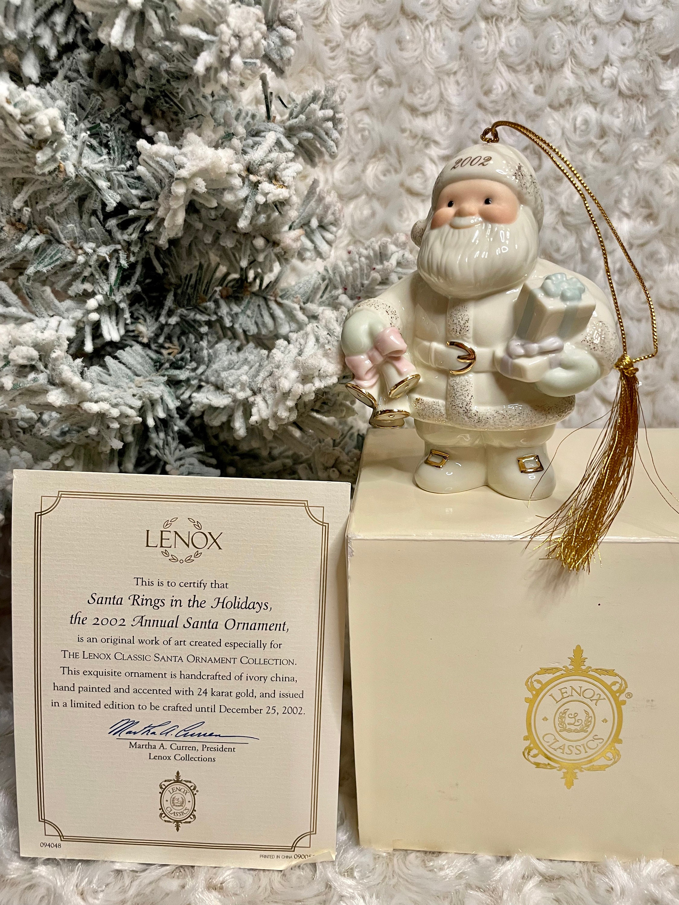 Vintage Lenox Santa Rings in the Holidays 2002 Santa Christmas